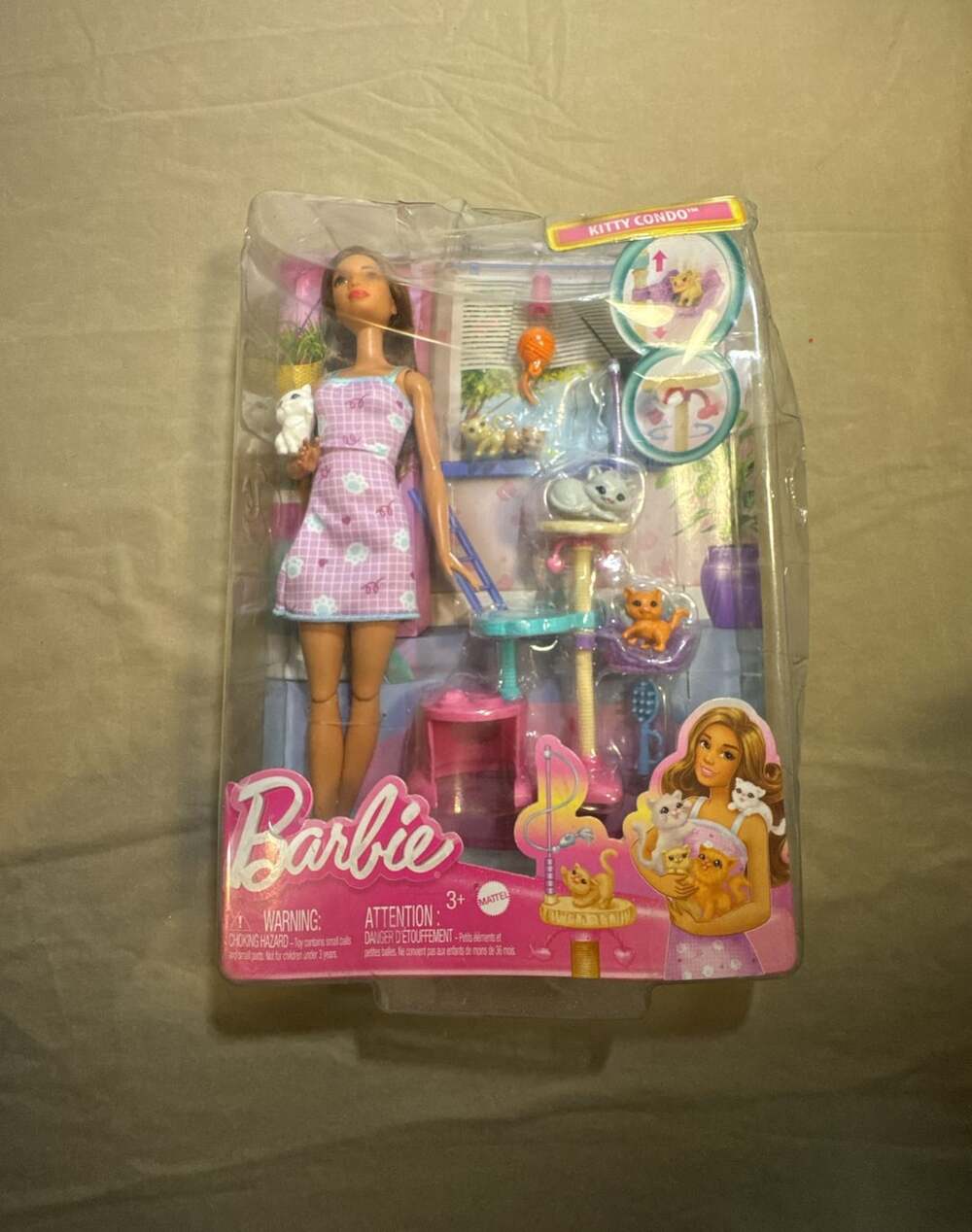 Barbie Kitty Condo Playset Brunette Doll And 4 Kittens